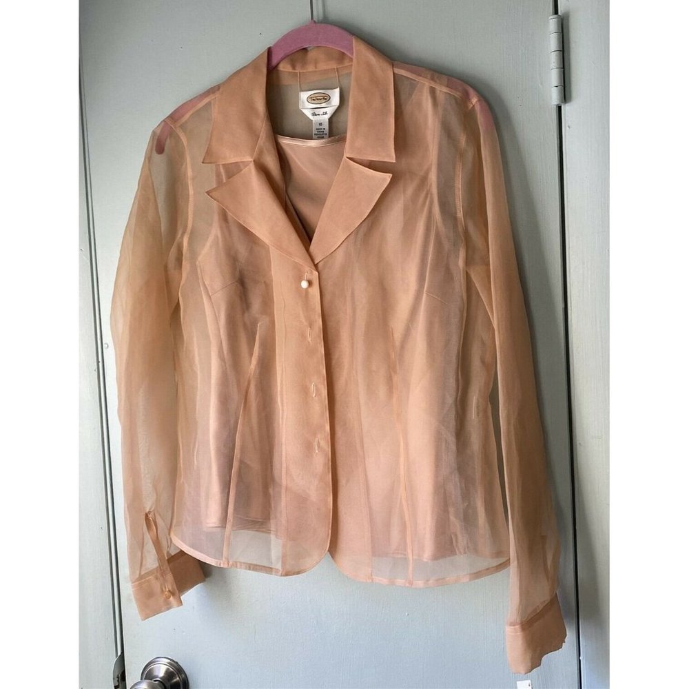 Talbot's Silk Blouse Set Sheer Blouse with Shell